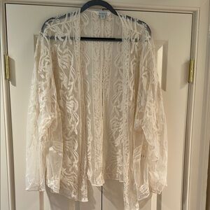 Elegant cream lace kimono from Sundance